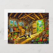 マーテンが古い小屋を探検 ポストカード (正面/裏面)