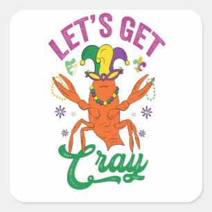 マーディおもしろいグラCray Crayfishギフトをゲットしよう スクエアシール