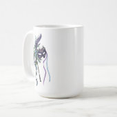 マーディグラスマスク(羽付き) コーヒーマグカップ (正面左)
