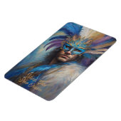 マーディグラスマンインフェザーヘアドレスマスク文字 マグネット (左側)