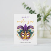 マーディパーソナライズされたグラスマスカレード事業 ポストカード (スタンド正面)