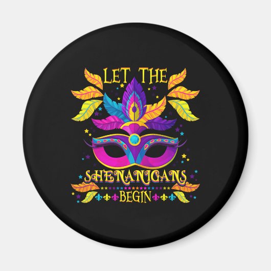 マーディ・グラの衣装シーナニガンがマスクを始める マグネット (正面)