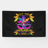 マーディ・グラの衣装シーナニガンがマスクを始める 横断幕 (横)