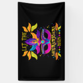 マーディ・グラの衣装シーナニガンがマスクを始める 横断幕 (縦)