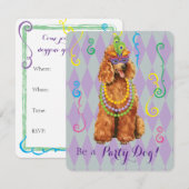 マーディ・グラスのプードル 招待状 (正面/裏面)