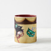 マーディ・グラスの仮面舞踏会マスク 劇場ステージ マグカップ (中央)