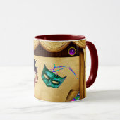 マーディ・グラスの仮面舞踏会マスク 劇場ステージ マグカップ (正面右)