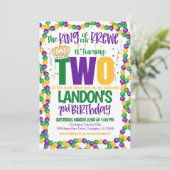 マーディ・グラスの王様の2歳の誕生日招待状 招待状 (スタンド正面)