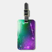 マーディ・グラスの祭典的な紫色の背景 ラゲッジタグ (正面縦)