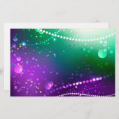 マーディ・グラスの祭典的な紫色の背景 便箋 (正面/裏面)