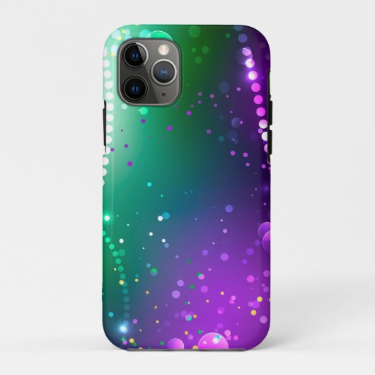 マーディ・グラスの祭典的な紫色の背景 Case-Mate iPhoneケース (裏面)