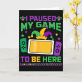 マーディ・グラスを楽しむためゲームを一時停止したんだ ビデオゲーム カード (黄色い花)