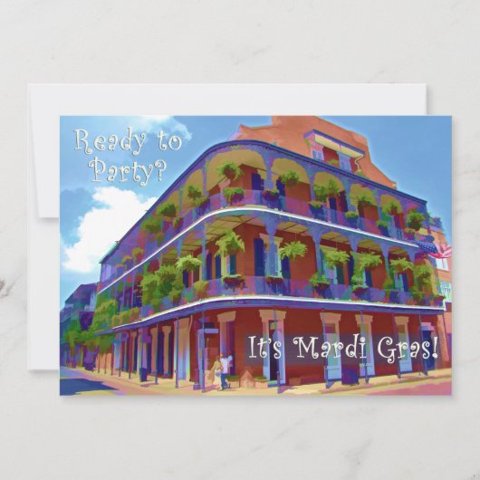 マーディ・グラスニューオーリンズ歴史地区通り 招待状 (正面)