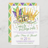 マーディ・グラス婚約パーティーの招待状 招待状 (正面/裏面)