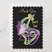 マーディ・グラス お祭り マスクパーティ 招待状 (正面)