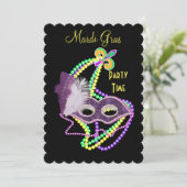 マーディ・グラス お祭り マスクパーティ 招待状 (スタンド正面)