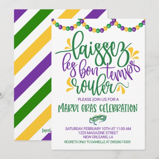 マーディ・グラス への招待 招待状 (正面/裏面)