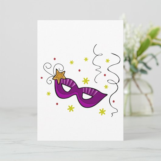 マーディ・グラス アイマスク カーニバル ご招待 招待状