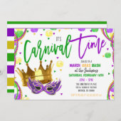 マーディ・グラス カーニバル パーティー ご招待 招待状 (正面/裏面)