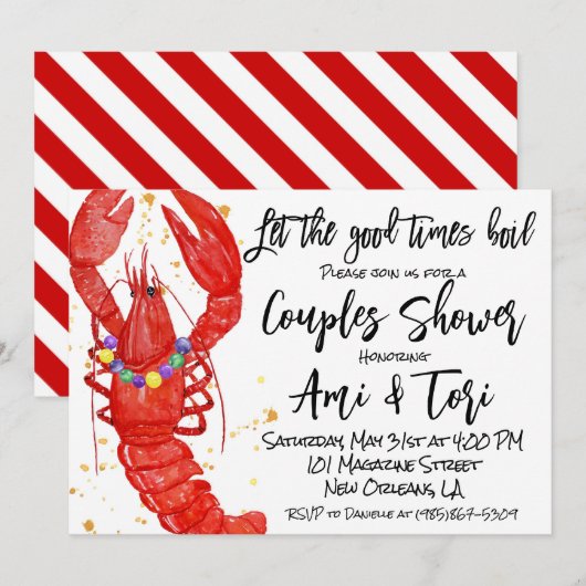 マーディ・グラス・カーフィッシュ招待状 招待状 (正面/裏面)