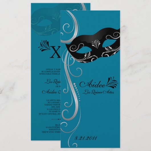 マーディ・グラス・キンセ 招待状 (正面/裏面)