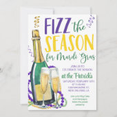 マーディ・グラス・シャンパン招待状 招待状 (正面)