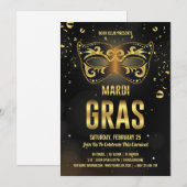マーディ・グラス パーティー招待状 招待状 (正面/裏面)