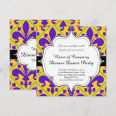 マーディ・グラス・パーティー ニューオーリンズ フルール・ド・リス 招待状 (正面/裏面)