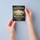 マーディ・グラス パーティー 招待状 チラシ (手)