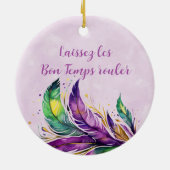 マーディ・グラス フェザー 日付入り セラミックオーナメント (裏面)