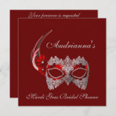 マーディ・グラス ブライダルシャワー 招待状 (正面/裏面)