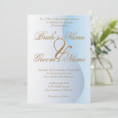 マーディ・グラス ブルー ウェディング インビテーション (スタンド正面)