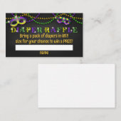 マーディ・グラス ベイビー シャワー おむつラッフル カード (正面/裏面)