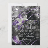 マーディ・グラス・マスカレード・バースデー・パーティー招待状 招待状 (正面)