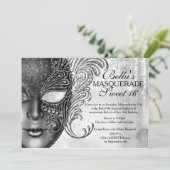 マーディ・グラス・マスカレード・バースデー・パーティー招待状 招待状 (スタンド正面)