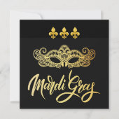 マーディ・グラス・マスカレード・パーティー招待状 招待状 (正面)