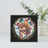 マーディ・グラス・マスカレード・パーティー招待状 招待状 (スタンド正面)