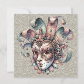 マーディ・グラス・マスカレード・パーティー招待状 招待状 (正面)