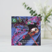 マーディ・グラス・マスカレード・パーティー、青いシルクの布 招待状 (スタンド正面)