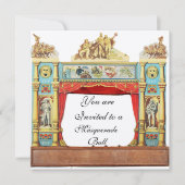 マーディ・グラス・マスカレード・ボール・シアター・マスク シャンパン 招待状 (正面)