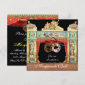 マーディ・グラス・マスカレード・ボール・マスク・シアター・ステージ 招待状 (正面/裏面)