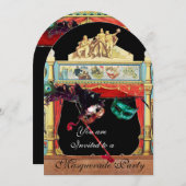 マーディ・グラス・マスカレード・ボール・マスク・シアター・ステージ 招待状 (正面/裏面)