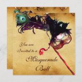 マーディ・グラス・マスク カーニバル・マスク 招待状 (正面/裏面)
