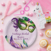 マーディ・グラス・マスク ペーパープレート (パーティー)