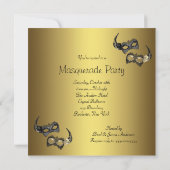 マーディ・グラス・マスク・マスカレード・パーティーの招待状 マスク 招待状 (裏面)