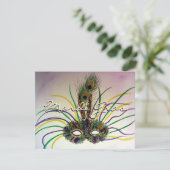 マーディ・グラス 羽根のマスク オーダーメイド 招待状 (スタンド正面)