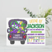 マーディ・グラス 誕生日招待状 招待状 (スタンド正面)