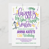 マーディ・グラス 誕生日 招待状 (正面)