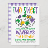 マーディ・グラス　2歳の誕生日招待状 招待状 (正面/裏面)