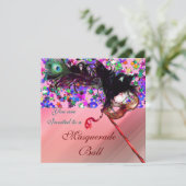 マーディ・グラ・マスカレード＆コンフェッティ シルク 招待状 (スタンド正面)